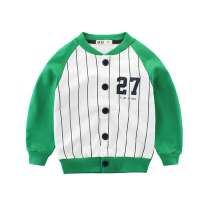 Boys' Colour Block Baseball Jacket | Kids Cotton Jacket