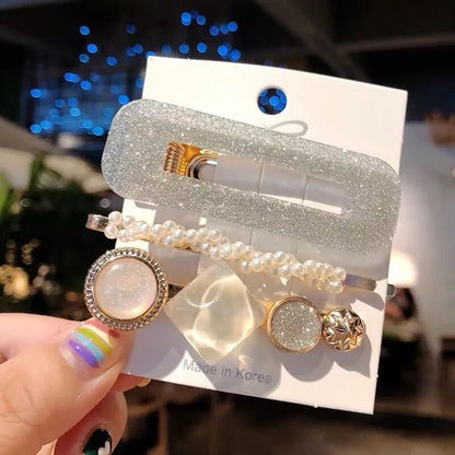 Geometric Resin Hair Clip – Polished Barrette | 15 Styles