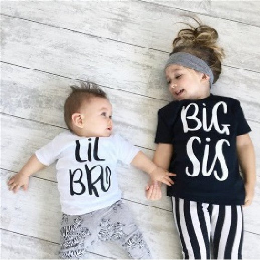 Kids Unisex Short Sleeve Print T-Shirt – White & Black