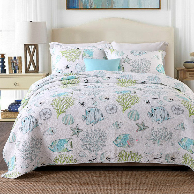 Cotton Summer Quilt Set | 3 Piece | 6 Patterns