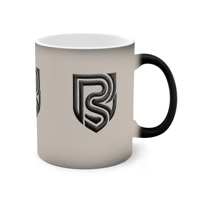 Parker Square Colour-Changing 11oz Mug – Shield Monogram Design