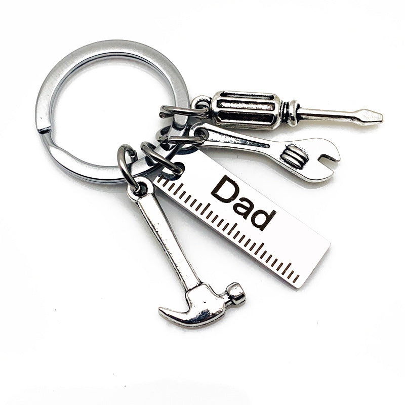 Dad, Papa & Grandpa Miniature Tool Keychain | Hammer & Screwdriver Gift