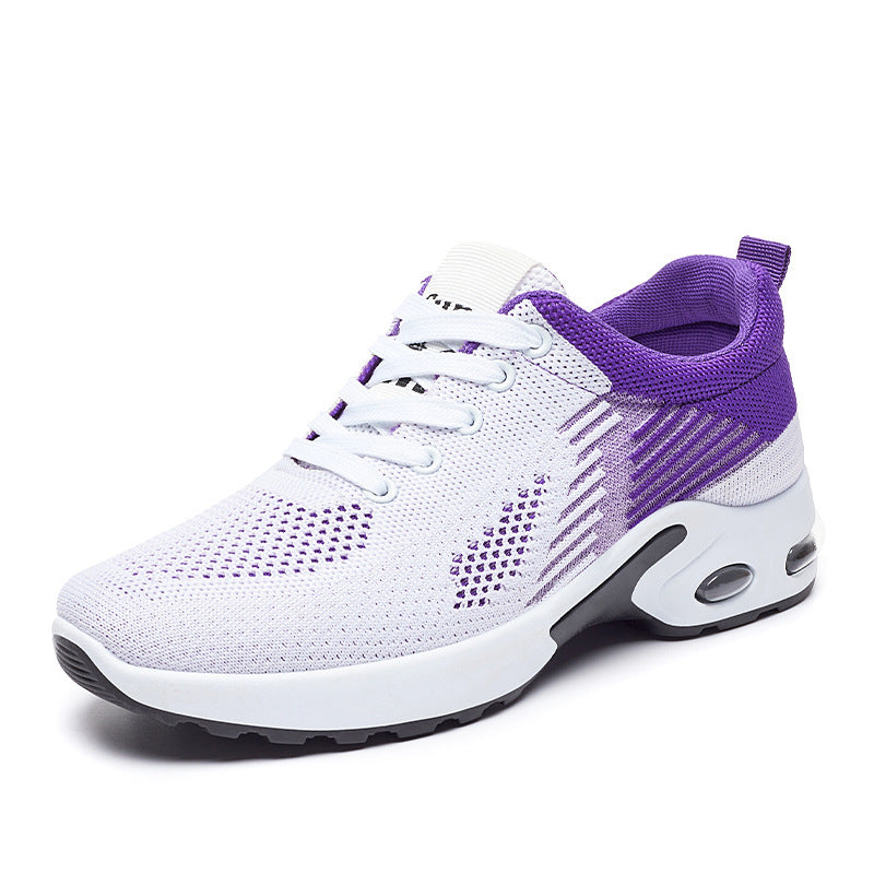 Women's Flyknit Casual Running Trainers - Breathable Flat Lace-Up