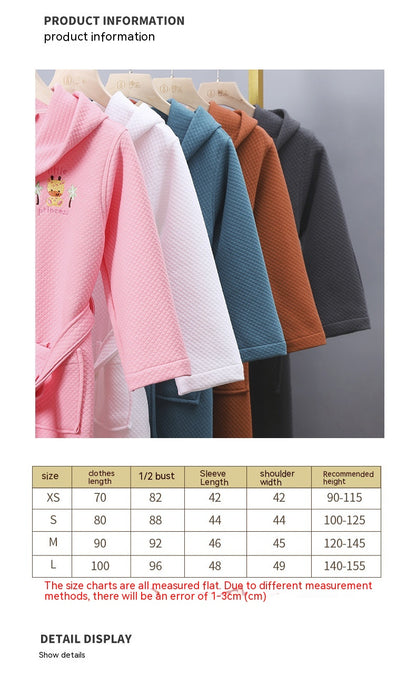 Children's Cotton Bathrobe | Hooded Wearable Towel for Boys & Girls