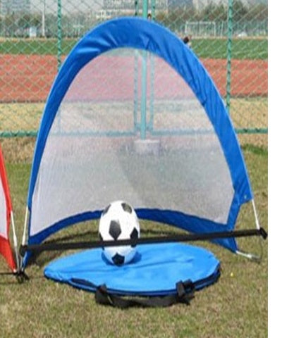 Foldable Football Practice Goal – Portable Pop-Up Soccer Net Kids & Students Black, Orange, Light Blue & Red