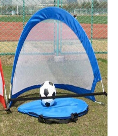 Foldable Football Practice Goal – Portable Pop-Up Soccer Net Kids & Students Black, Orange, Light Blue & Red