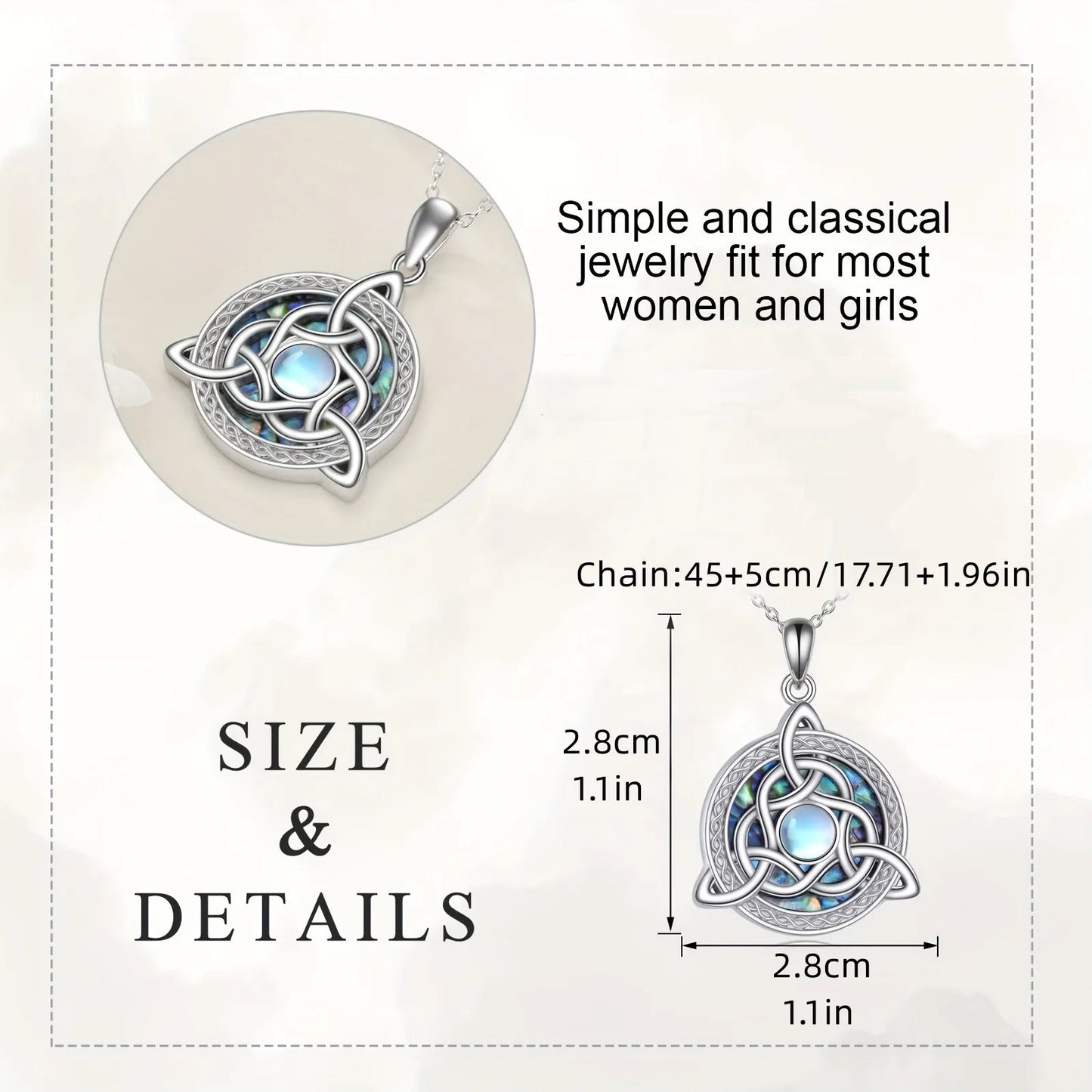 Celtic Knot Pendant Necklace in Zinc Alloy