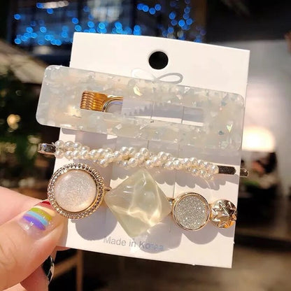 Geometric Resin Hair Clip – Polished Barrette | 15 Styles