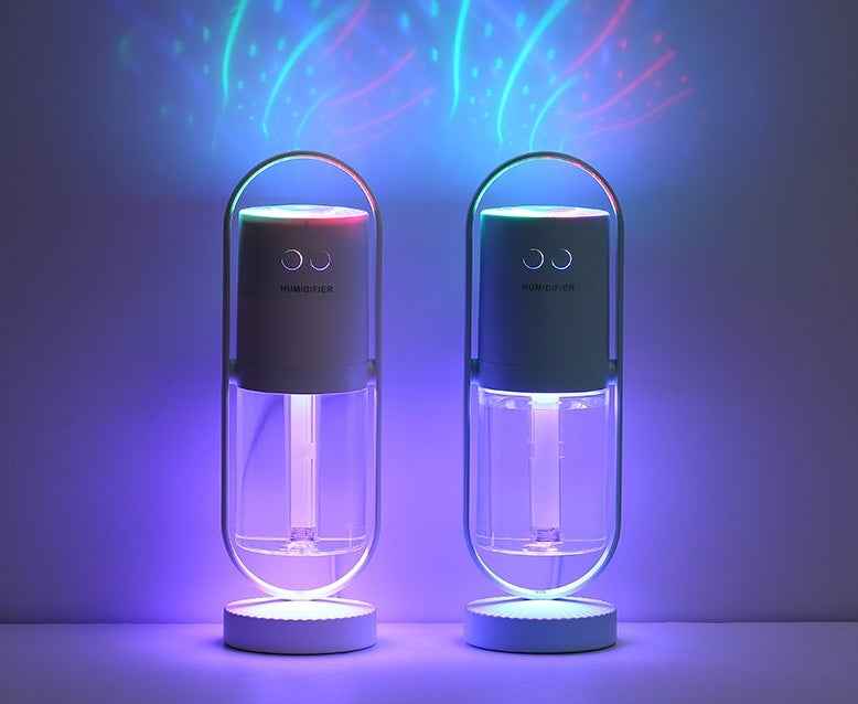 USB Air Humidifier with Projection Night Light – Portable Ultrasonic Mist Maker