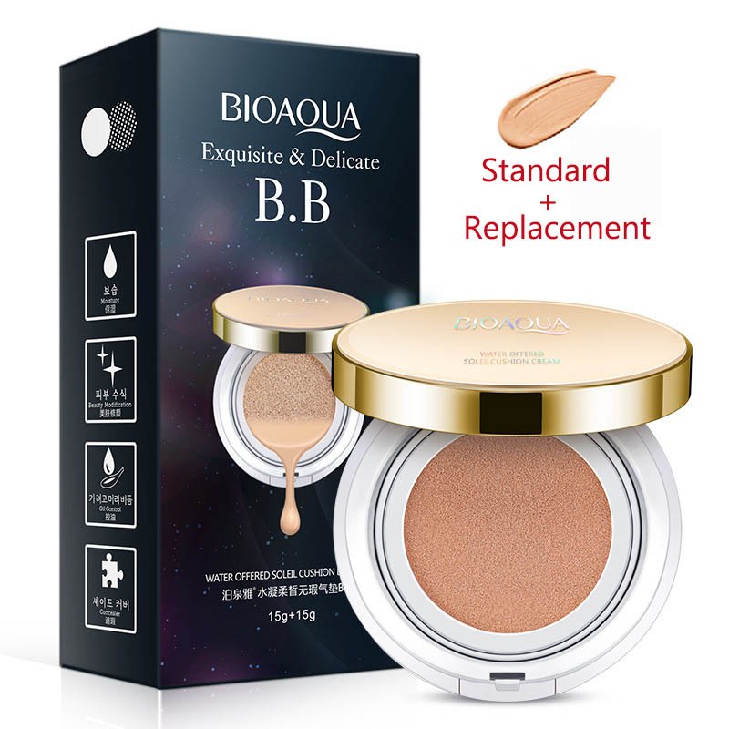 BIOAQUA Air Cushion BB Cream – Moisturising Foundation & Concealer 3 Shades