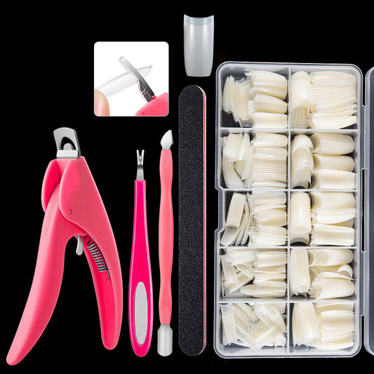 500-Piece Press-On Acrylic Nail Set – French & Full Cover