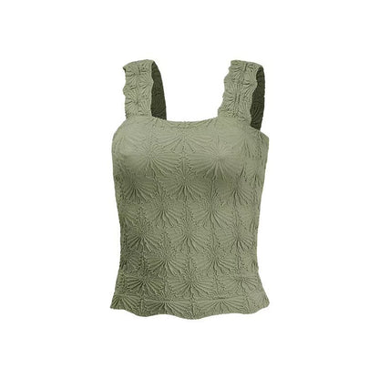 Women's Pleated Square-Neck Camisole Top