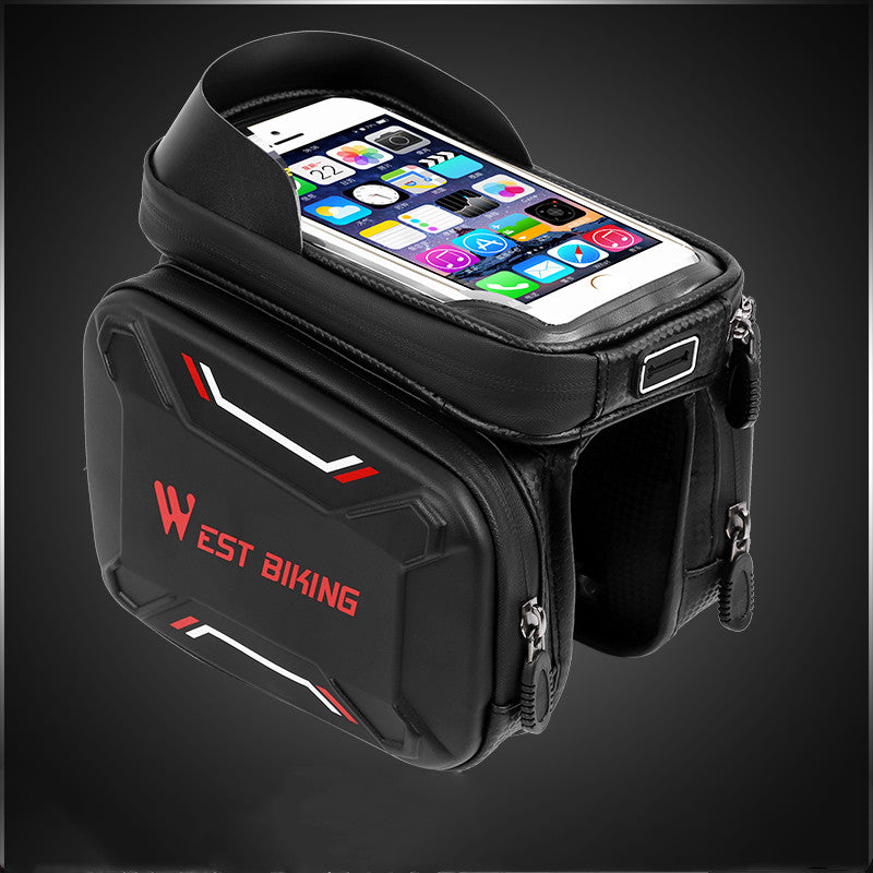 Waterproof Bike Front Handlebar Bag – Hard Shell Touch Screen Phone Holder