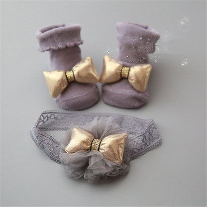 Bow & Zircon Hair Headband | Combed Cotton in 6 Colours