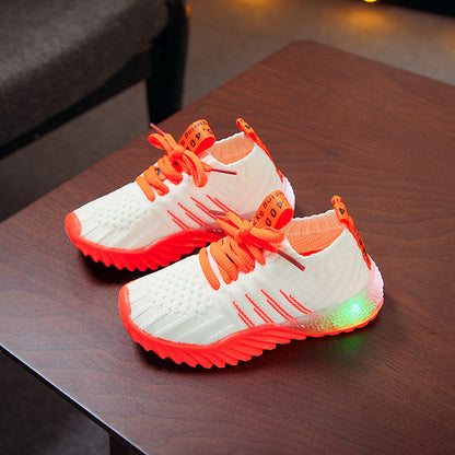 Children's Knitted Mesh Glitter Trainers | Unisex Candy Colour Kids Shoes EU 21-30
