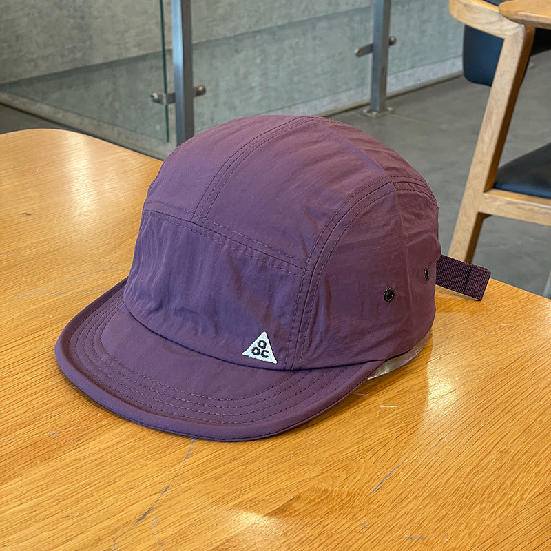 Women's Short Brim Cap - Quick-Dry Triangle Embroidery Dome Cap
