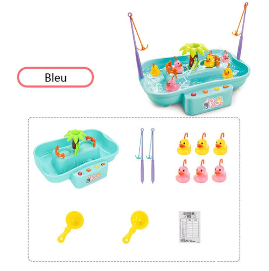 Electric Water Cycle Fishing Toy with Lights & Music