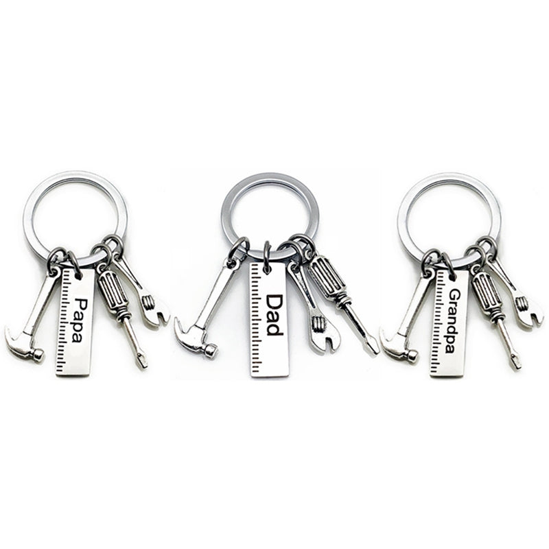 Dad, Papa & Grandpa Miniature Tool Keychain | Hammer & Screwdriver Gift