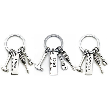 Dad, Papa & Grandpa Miniature Tool Keychain | Hammer & Screwdriver Gift