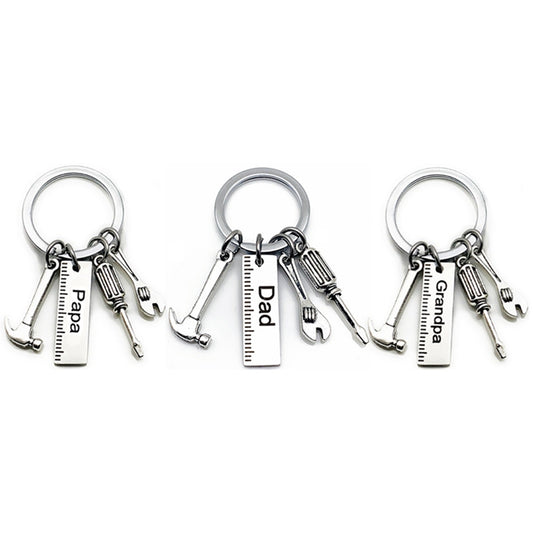 Dad, Papa & Grandpa Miniature Tool Keychain | Hammer & Screwdriver Gift
