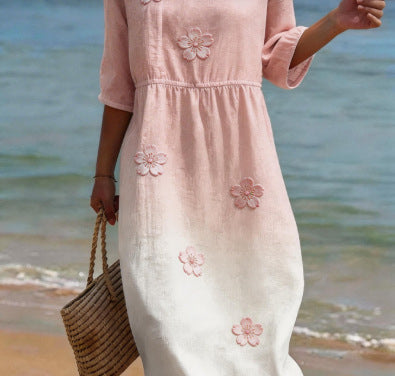 Women's Floral Print Long Sleeve Round Neck Dress | 14 Styles