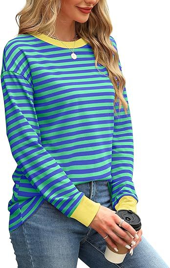 Women's Striped Colour Block Pullover Sweatshirt | S-2XL | 9 Colours