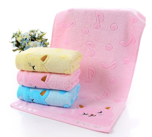 Bamboo Fibre Kitten Face Towel | Soft Cotton Blend Hand Towel