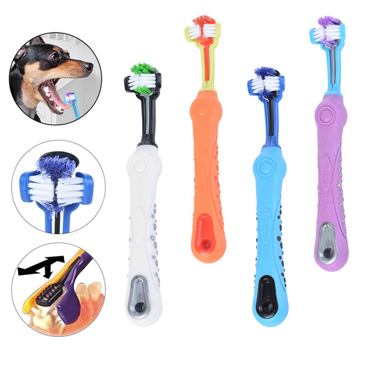 3-Sided Pet Toothbrush – Dog & Cat Teeth Cleaner | Single & 3-Pack