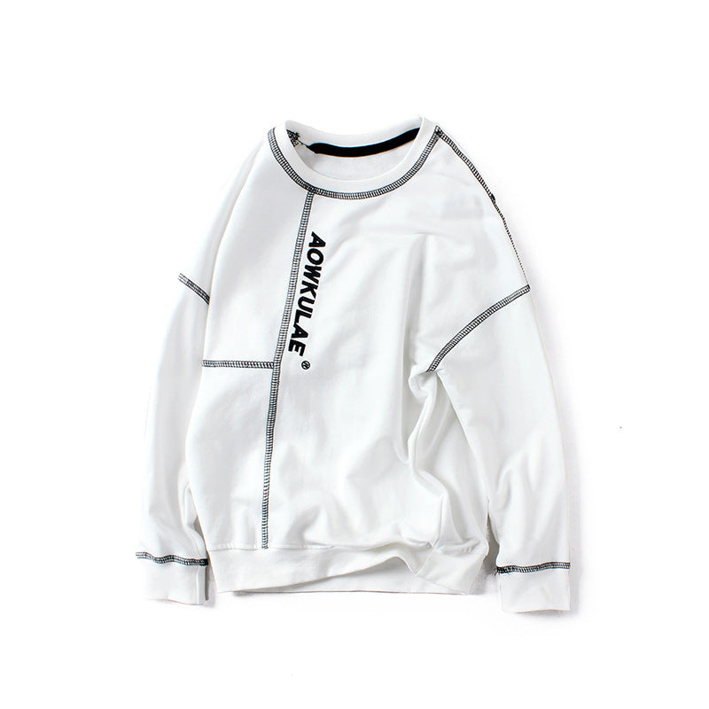 Children's Contrast Stitch Knit Sweater | Boys Round Neck Pullover Jumper