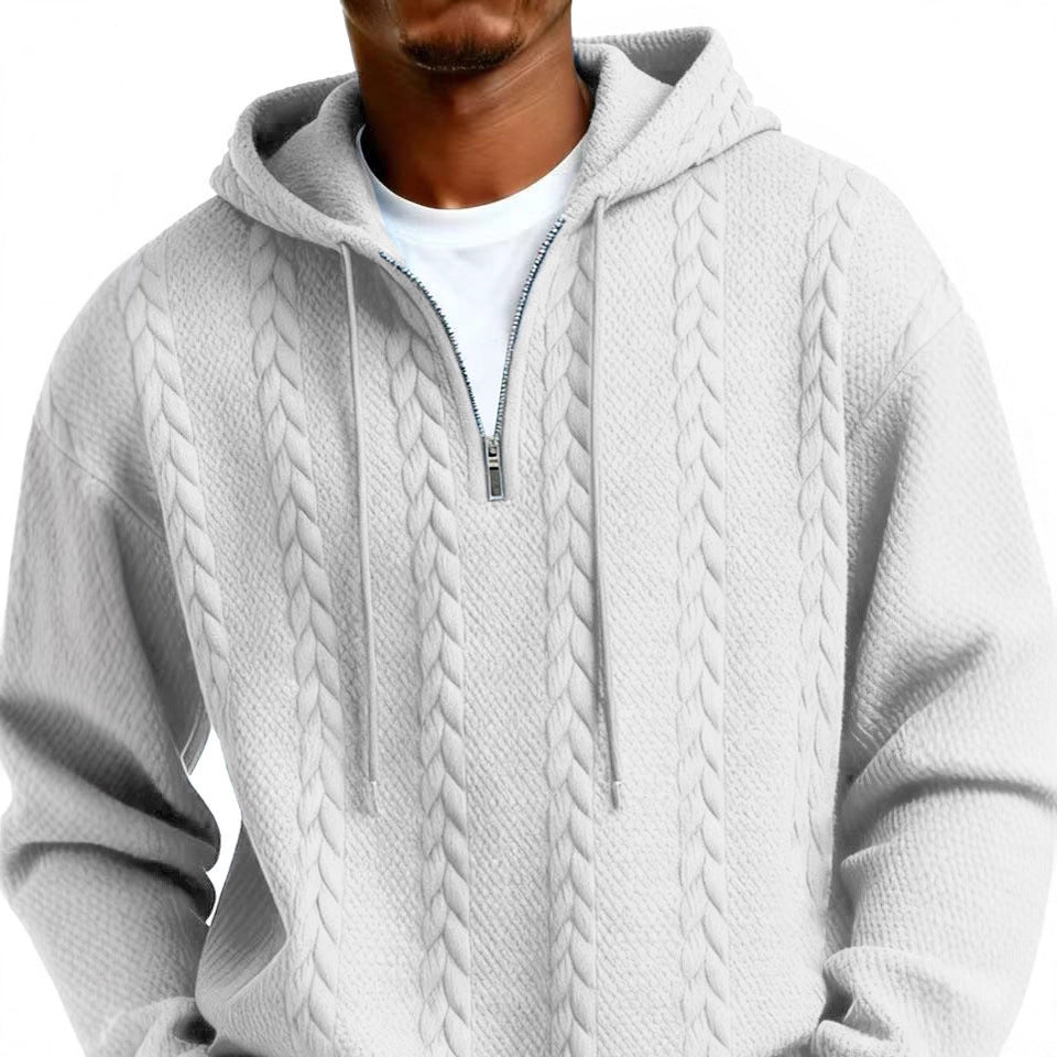 Men's Half-Zip Printed Hoodie – Loose Fit Pullover | 10 Styles | Sizes S–5XL