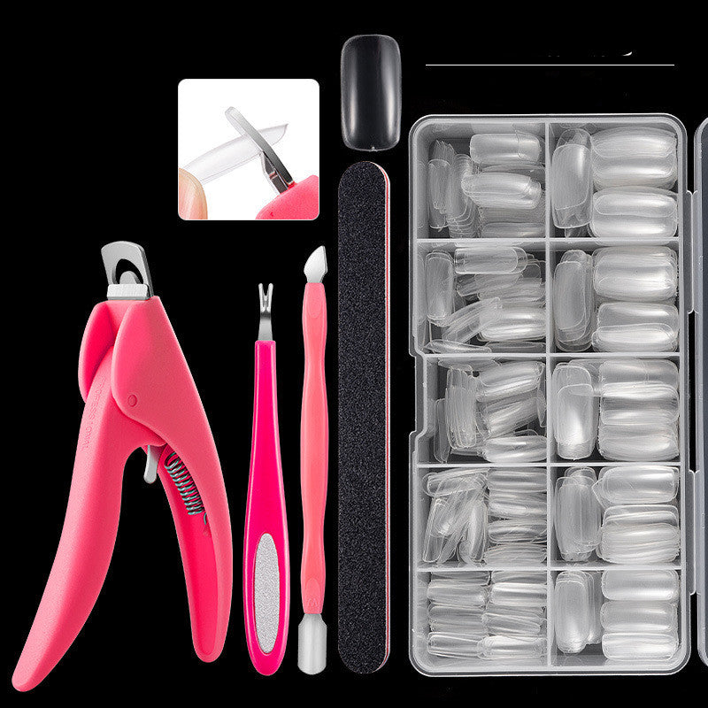 500-Piece Press-On Acrylic Nail Set – French & Full Cover