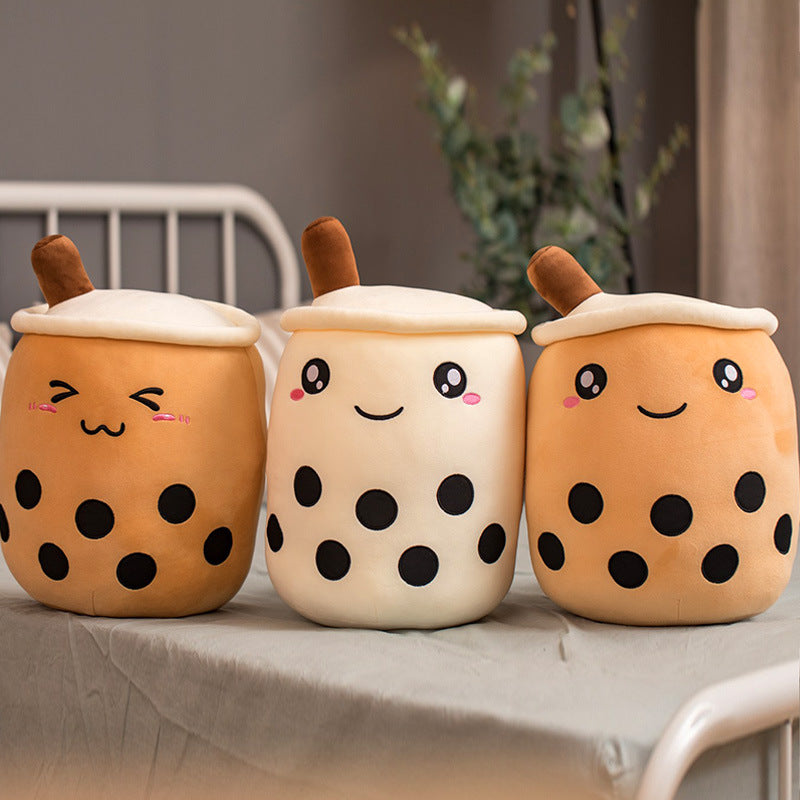 Boba Tea Plush Pillow Cushion - Soft Bubble Tea Stuffed Toy