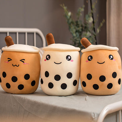 Boba Tea Plush Pillow Cushion - Soft Bubble Tea Stuffed Toy