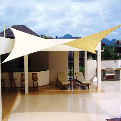 3.6×3.6m UV Shade Sail – 98% UV Block Waterproof Outdoor Sun Canopy Beige White & Yellow
