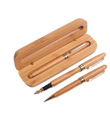 Bamboo Ballpoint Pen with Engraving | Gift Box | 0.58mm Nib