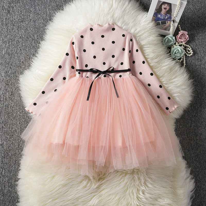 Girls Long Sleeve Tutu Lace Dress – Birthday, Christening & Party Gown