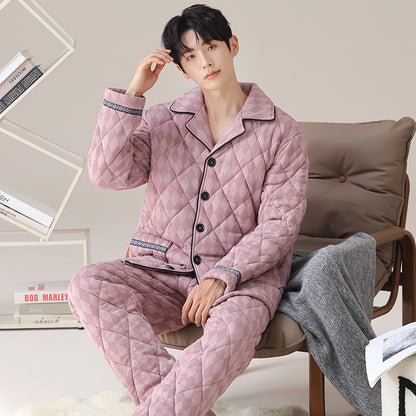 Men's Quilted Loungewear Set | Extra Thick Winter Homewear