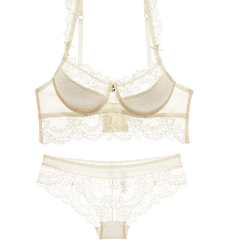 Women's Underwired Push-Up Lace Bra | Ultra-Thin Moulded Cup