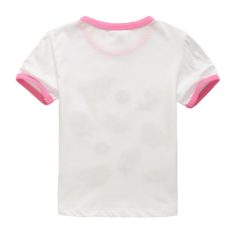 Kids Cartoon Print Short Sleeve Cotton T-Shirt – Class A