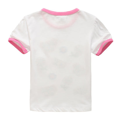 Kids Cartoon Print Short Sleeve Cotton T-Shirt – Class A