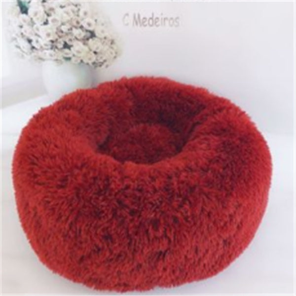 Round Plush Pet Bed | Anti-Slip | Machine Washable | 8 Sizes