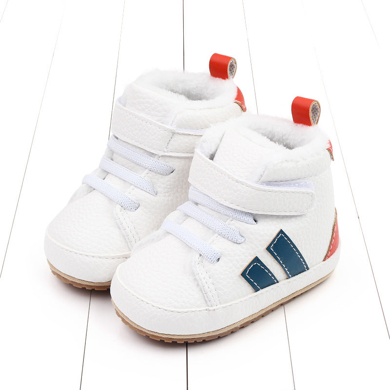 Baby High-Top Velcro Shoes | Unisex Soft Sole Infant Trainers 11-13cm