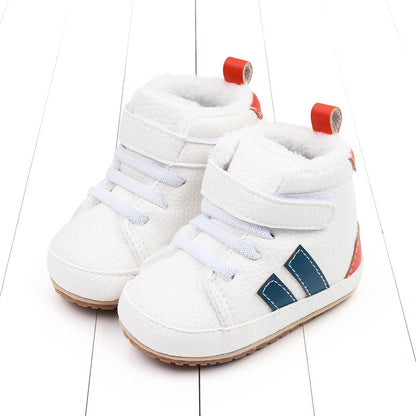 Baby High-Top Velcro Shoes | Unisex Soft Sole Infant Trainers 11-13cm