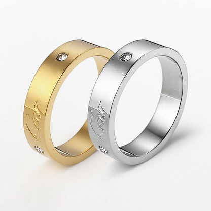 Cubic Zirconia Row Ring | Tarnish-Free Titanium Steel Band