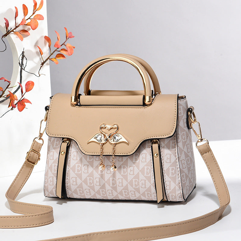Women's PU Leather Crossbody Bag – Printed Flap Shoulder Bag