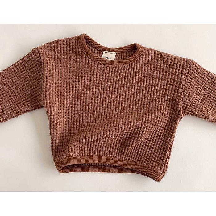 Baby & Toddler Waffle Knit Cotton Pullover | 3 Colours, 80–90cm