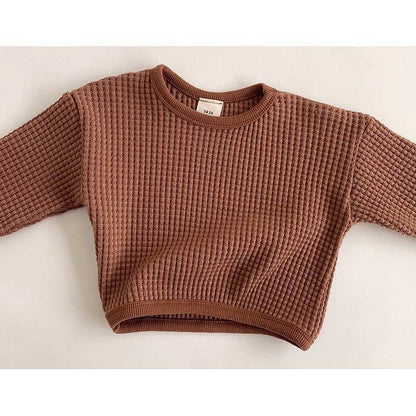 Baby & Toddler Waffle Knit Cotton Pullover | 3 Colours, 80–90cm