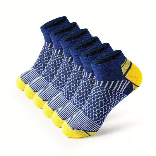 Men’s Honeycomb Athletic Ankle Socks Non-Slip 7 Colours 3 & 10-Pair Packs