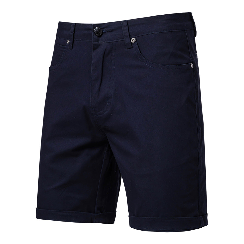 Men's Cotton Slim-Fit Cropped Trousers | Straight Leg Waist 30-38"