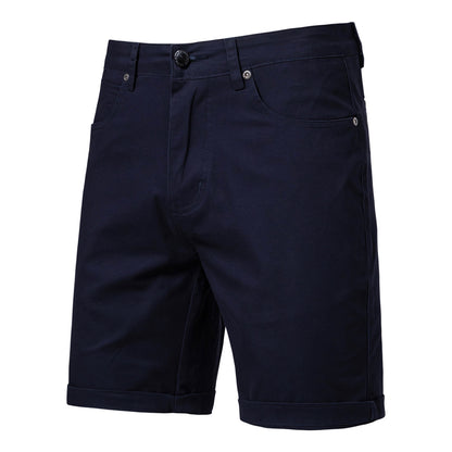 Men's Cotton Slim-Fit Cropped Trousers | Straight Leg Waist 30-38"